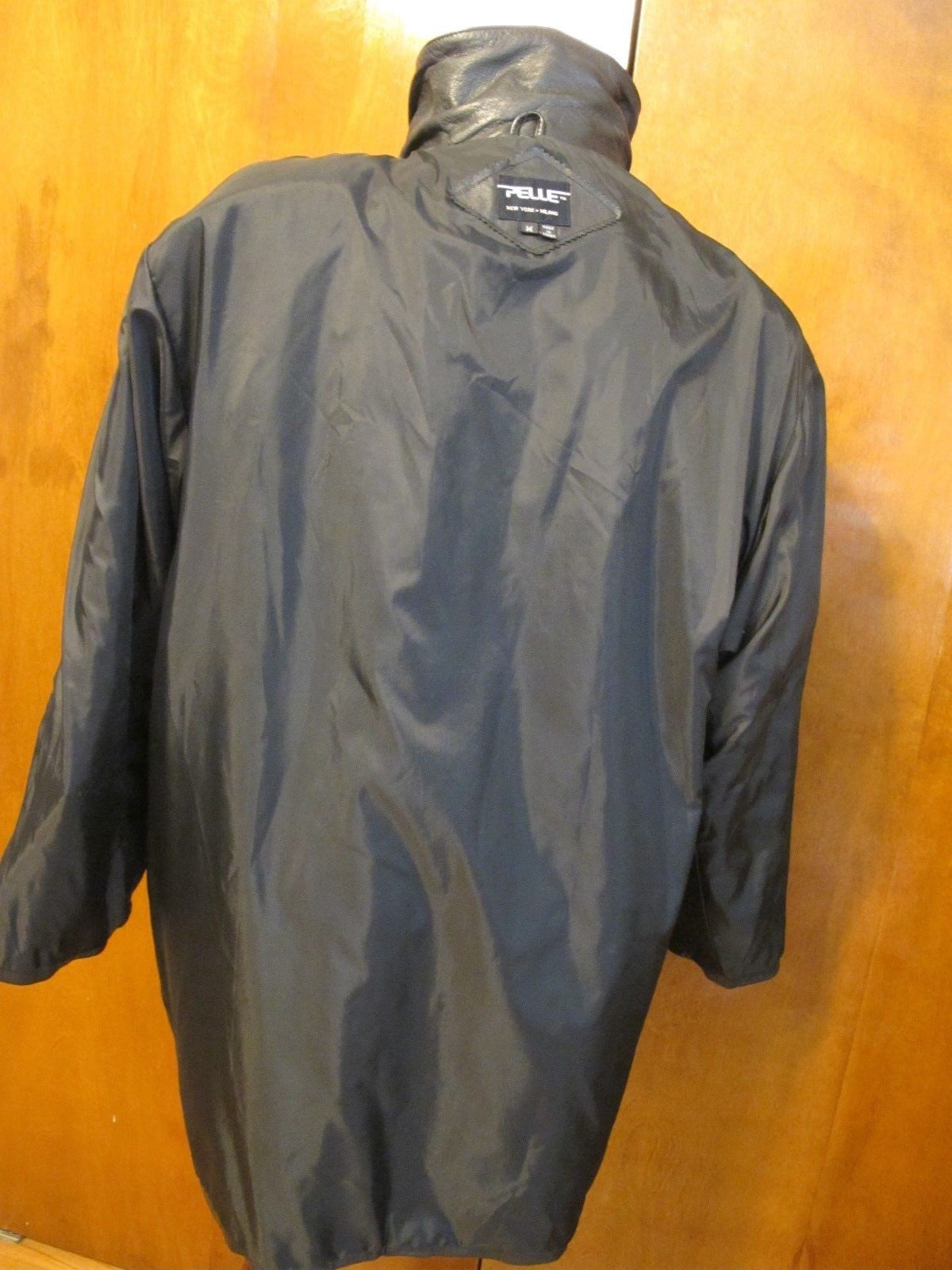 Pelle New York Milano Women's Black Real Genuine Leather Jacket Coat Medium 
