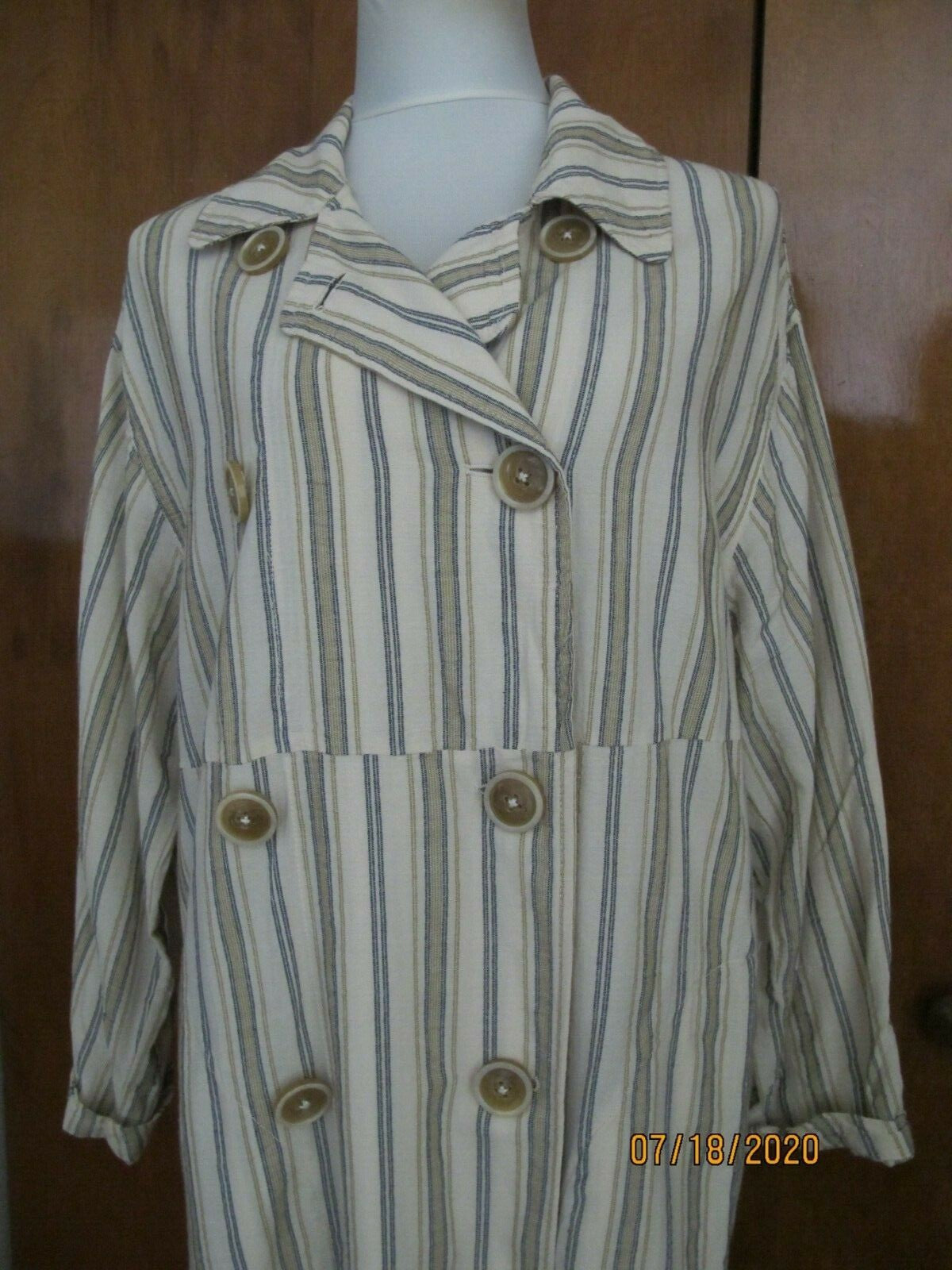 Free People Women's Sweet Melody Stripe Trench Coat Duster Xsmall (fits medium)