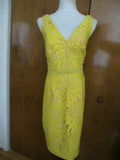 Anthropologie Maeve Crotchet Gardenia Lace Column Dress Yellow  Size 14