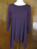 Cupio Women’s Asymmetric Purple Tunic Long Top Size Medium 