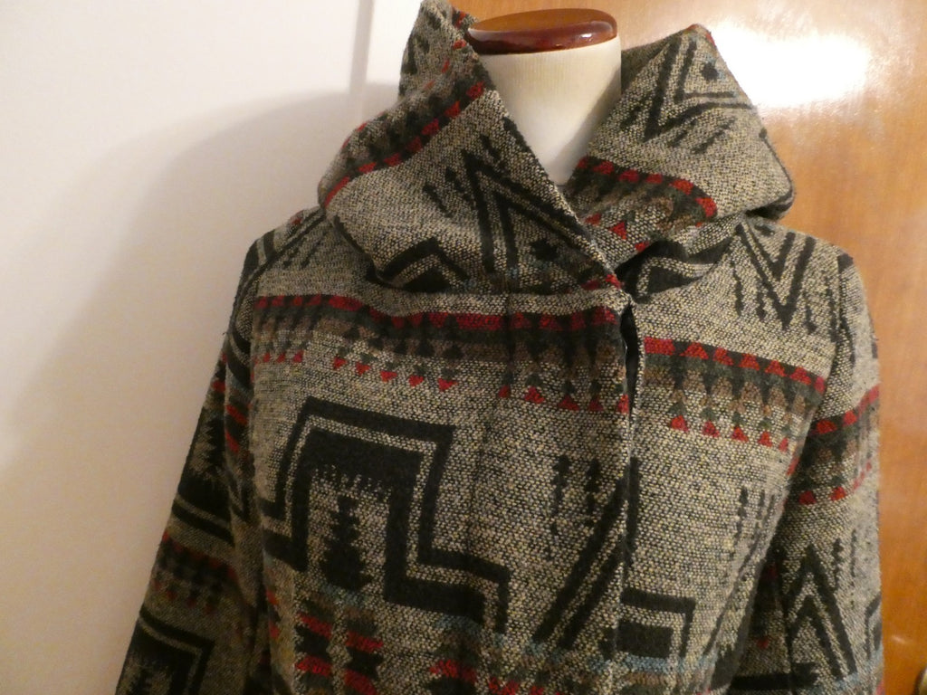 Mossimo Supply Jacket Hooded Brown Multicolor Lined Button Up Size Small