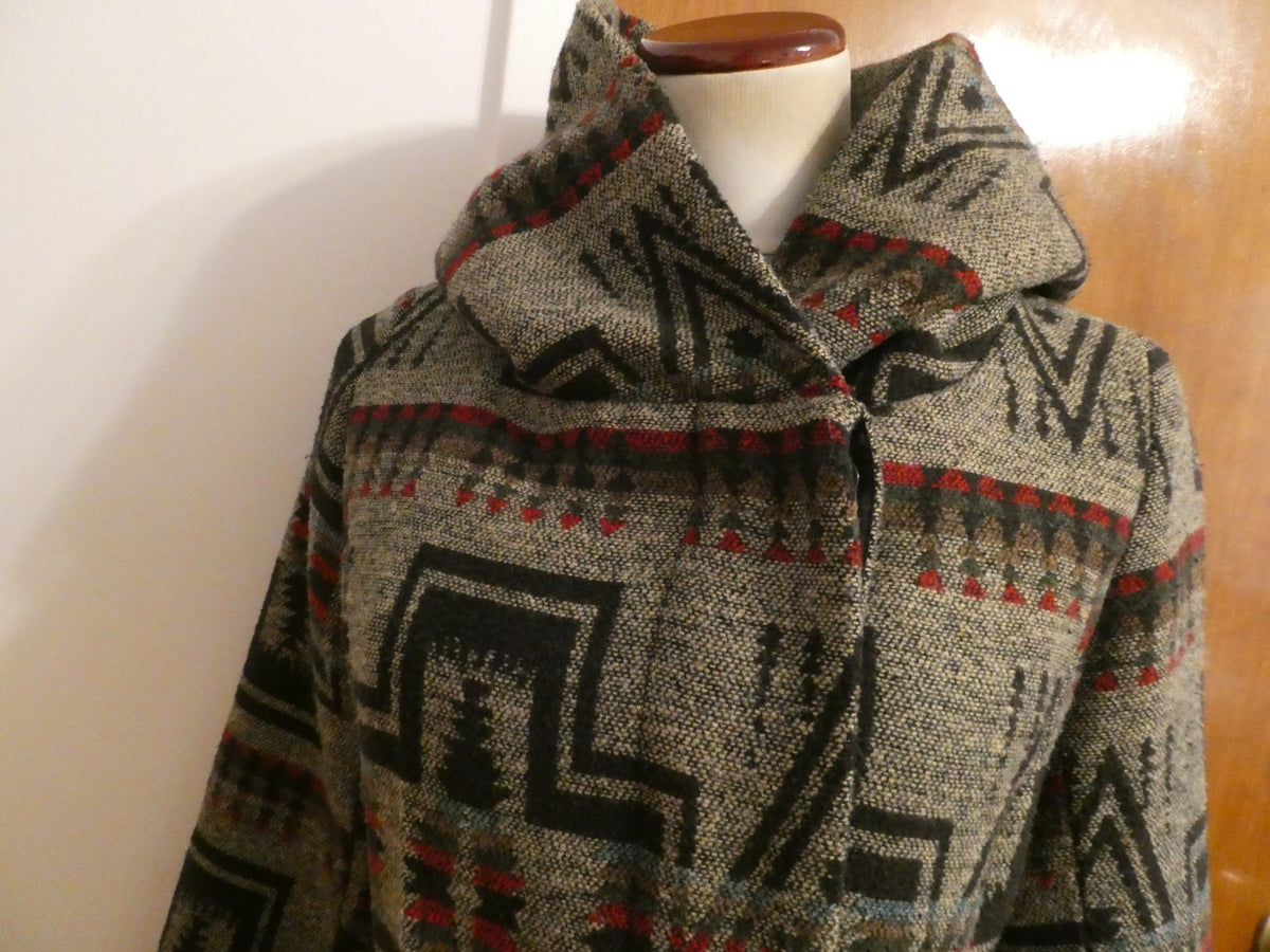 Mossimo Supply Jacket Hooded Brown Multicolor Lined Button Up Size Small