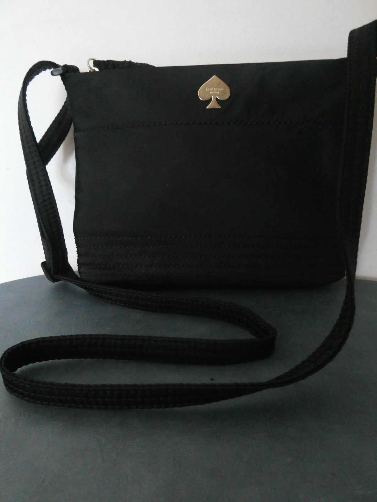 Kate Spade New York Black Nylon Crossbody Bag Zip Top Adjustable Strap