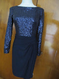 Ralph Lauren women's navy sequin sparked evening dress