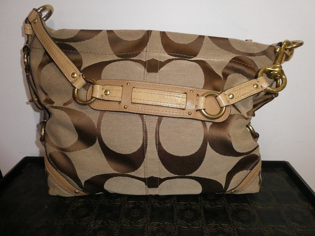 Vintage Coach Authentic Handbag/Purse/Shoulder Bag Canvas, Leather E087312873