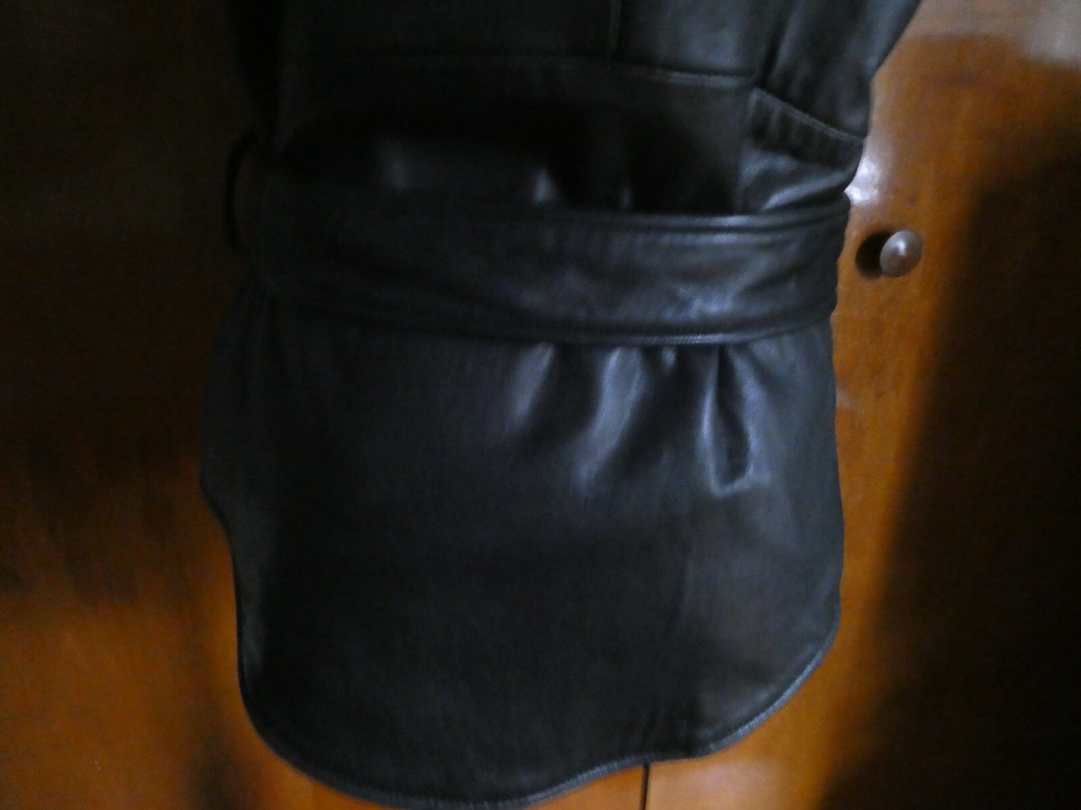 John Michael Designer Black 100% Soft Leather Woman's Vest Size XS
