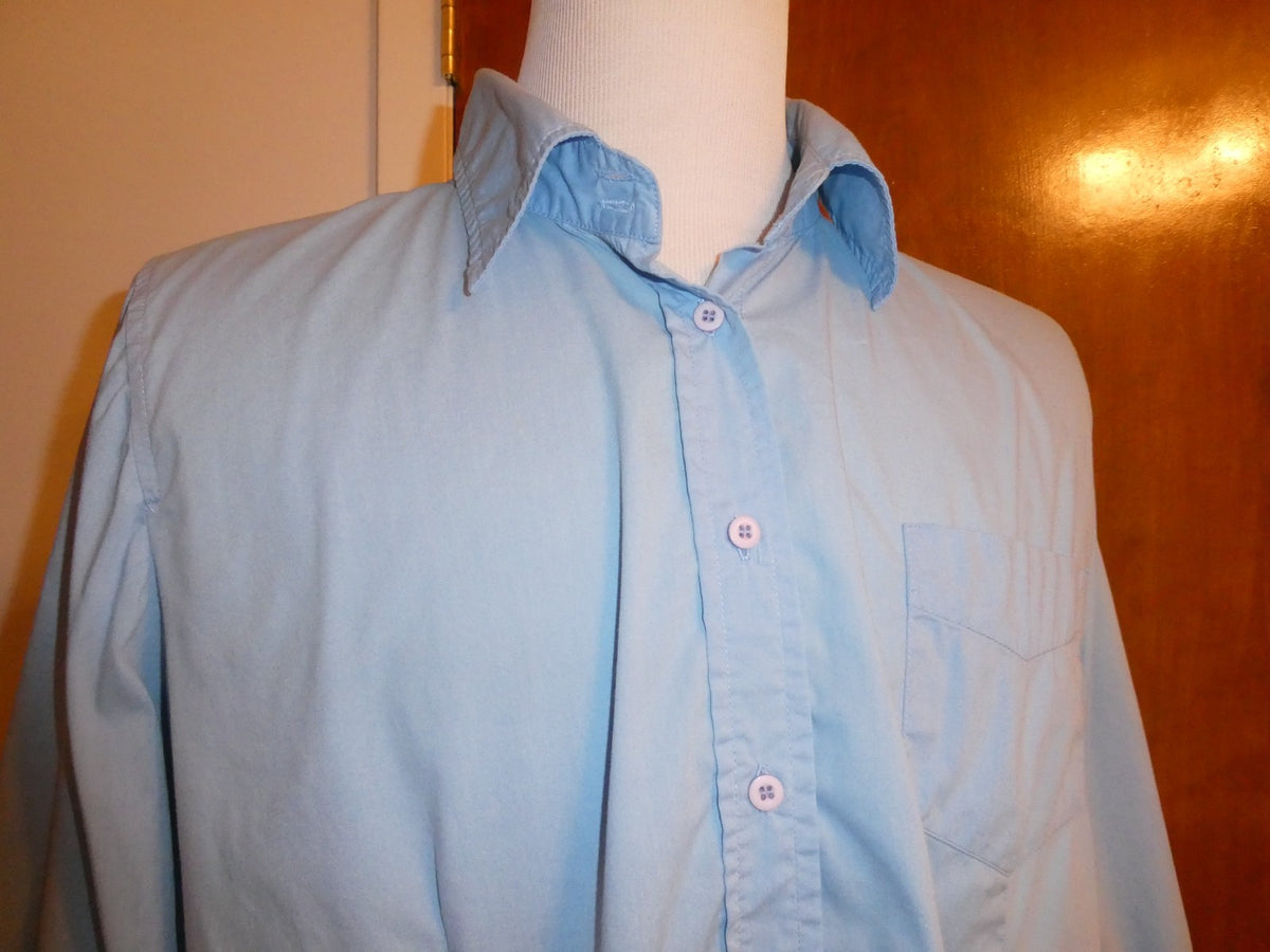 Avenue Women’s Top Size 18/20 Blue Button Front 3/4 Sleeve Stretch Plus