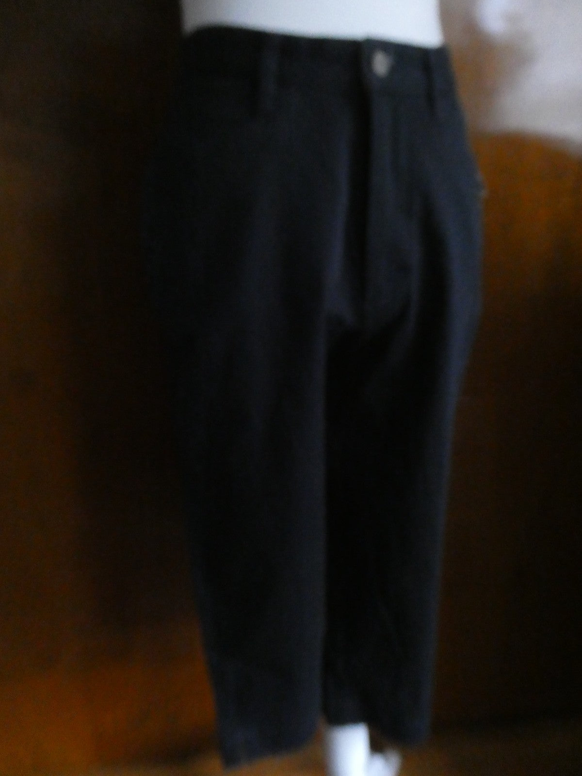 Lee Khakis Navy Women Capris Size 4 Medium Mid Rise Stretch Cotton Below Knee