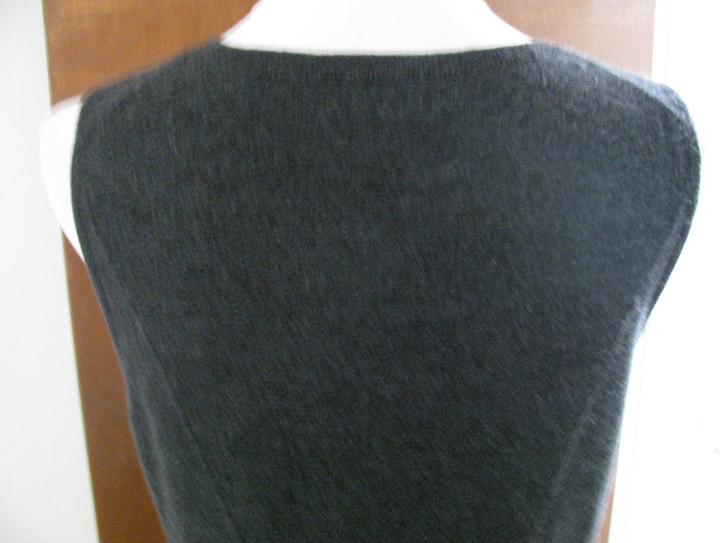 Sutton Studio women's gray cashmere detailed sleeveless dress XLarge 