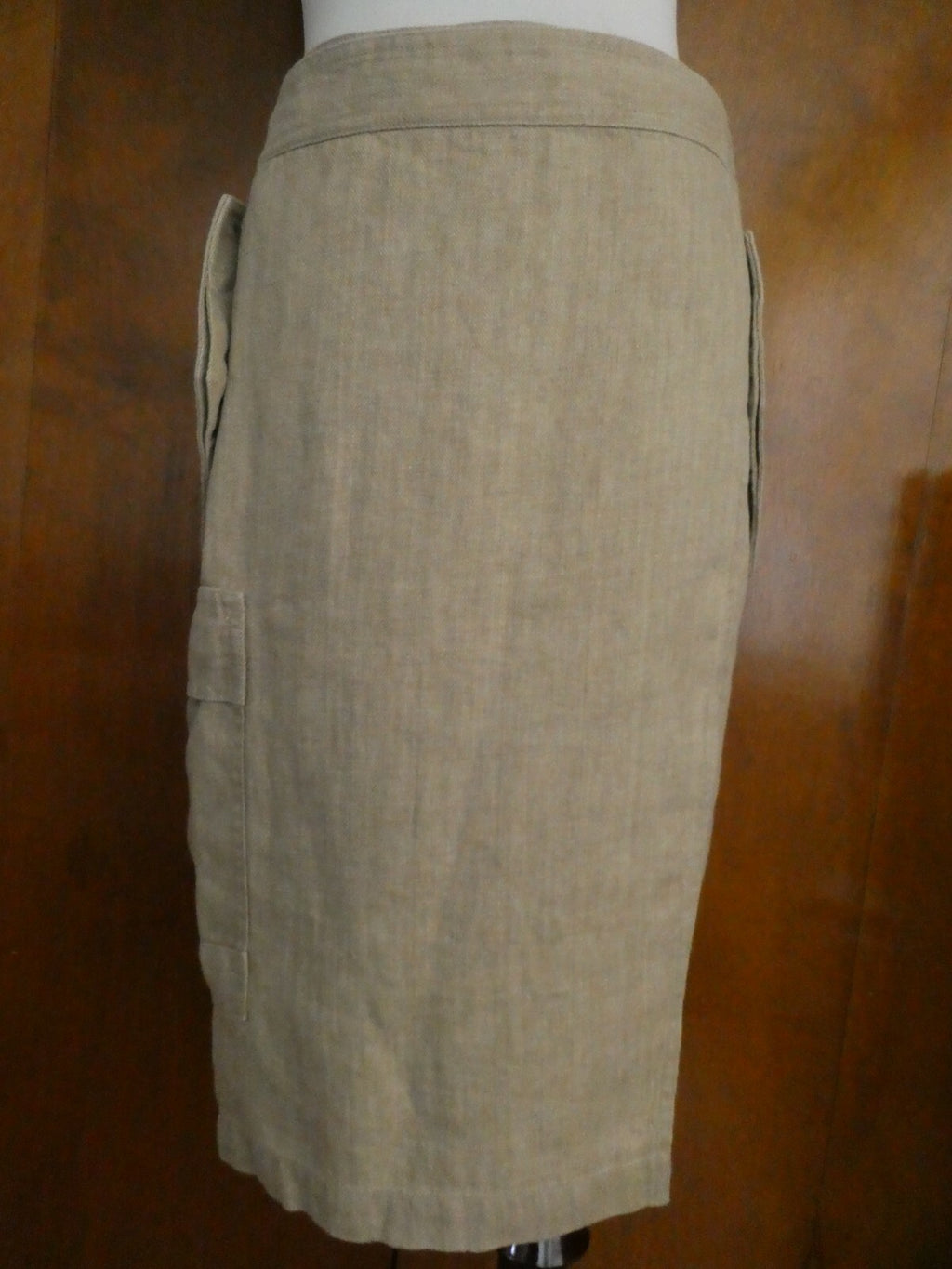 Lauren Ralth Lauren women's tan wrap 100% linen skirt size 12 
