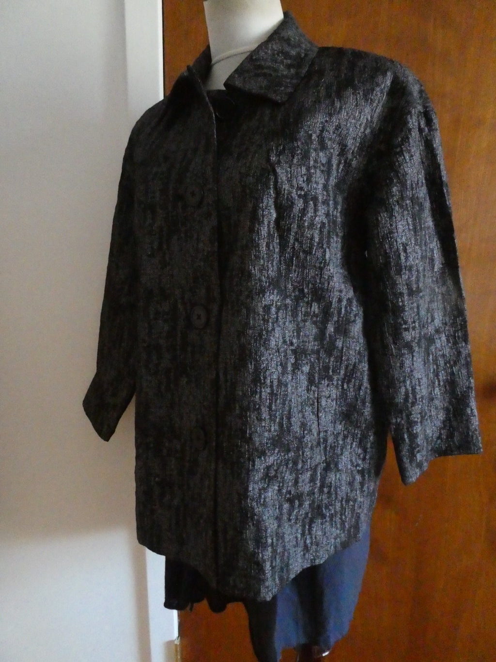 Linea By Louis Dellolio black/gray 4 Button with Pockets Blazer Jacket medium