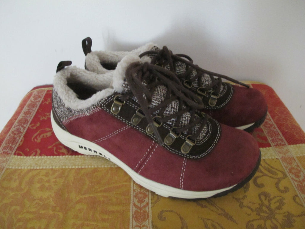 Merrell Air Cushion Women’s burgundy suede sneakers shoe size US 8 