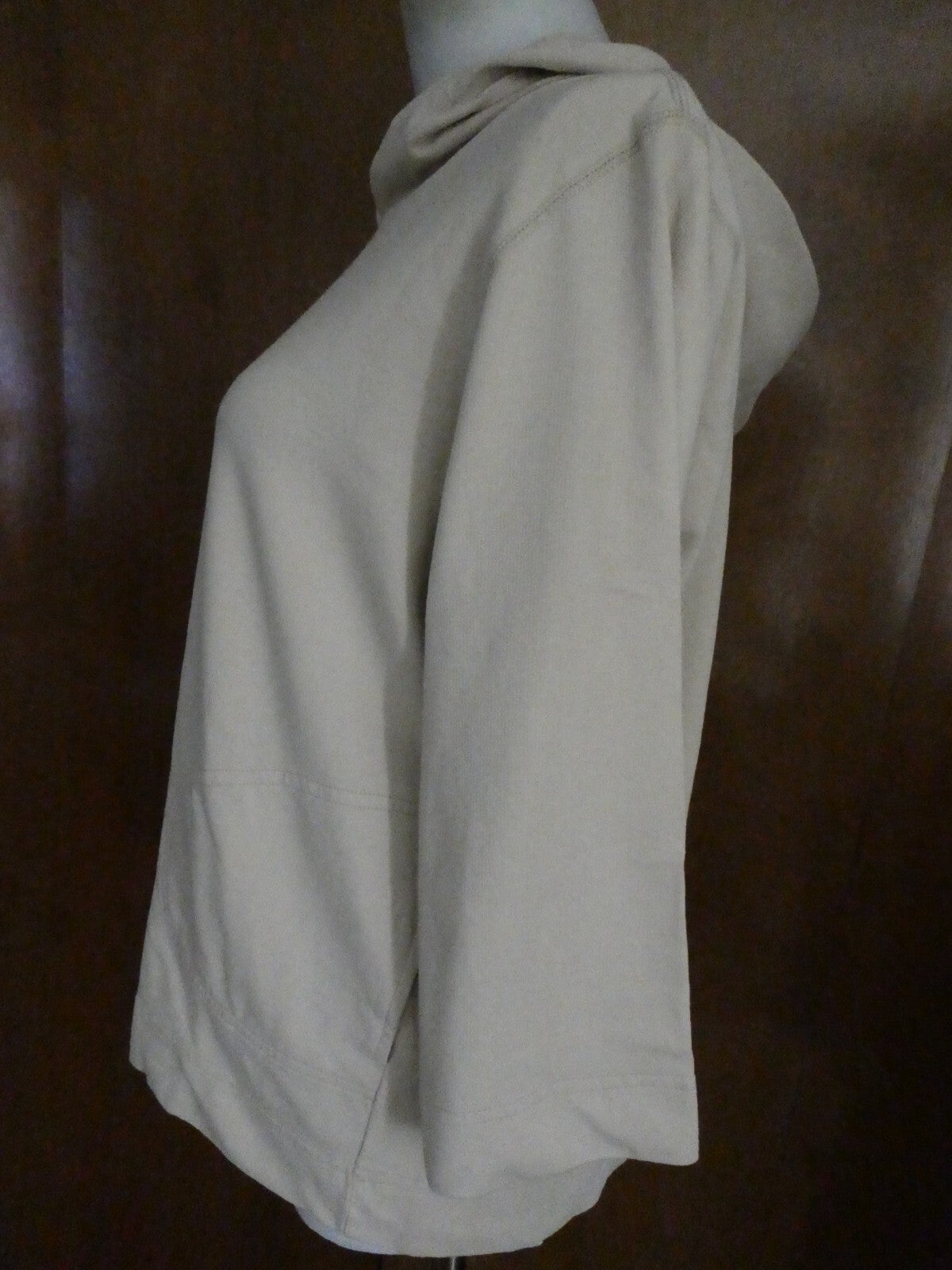 Project G Women's Natural Beige Sweater Attached Hood Large