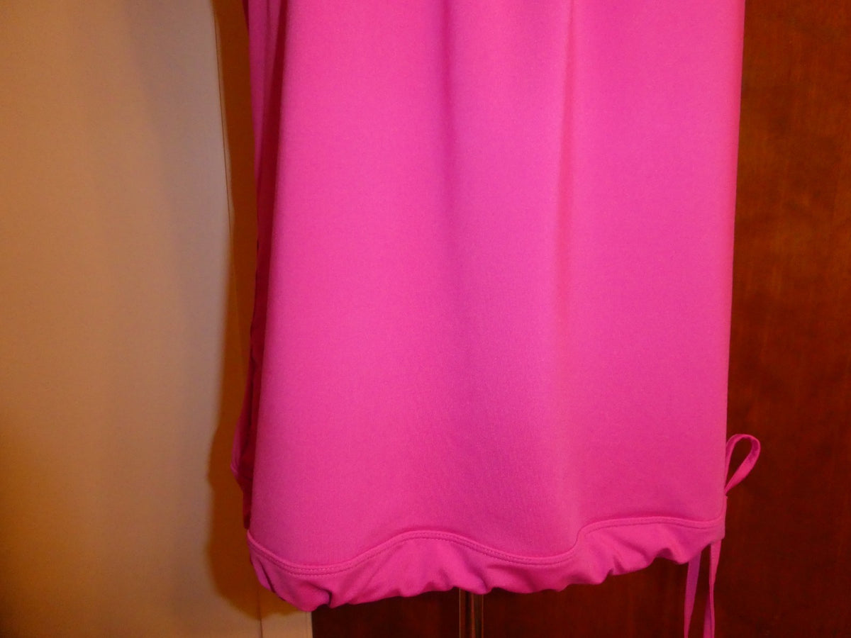 Athleta Women’s Pink Tank Top Large Sleeveless Racerback Ruffle Hem Stretch