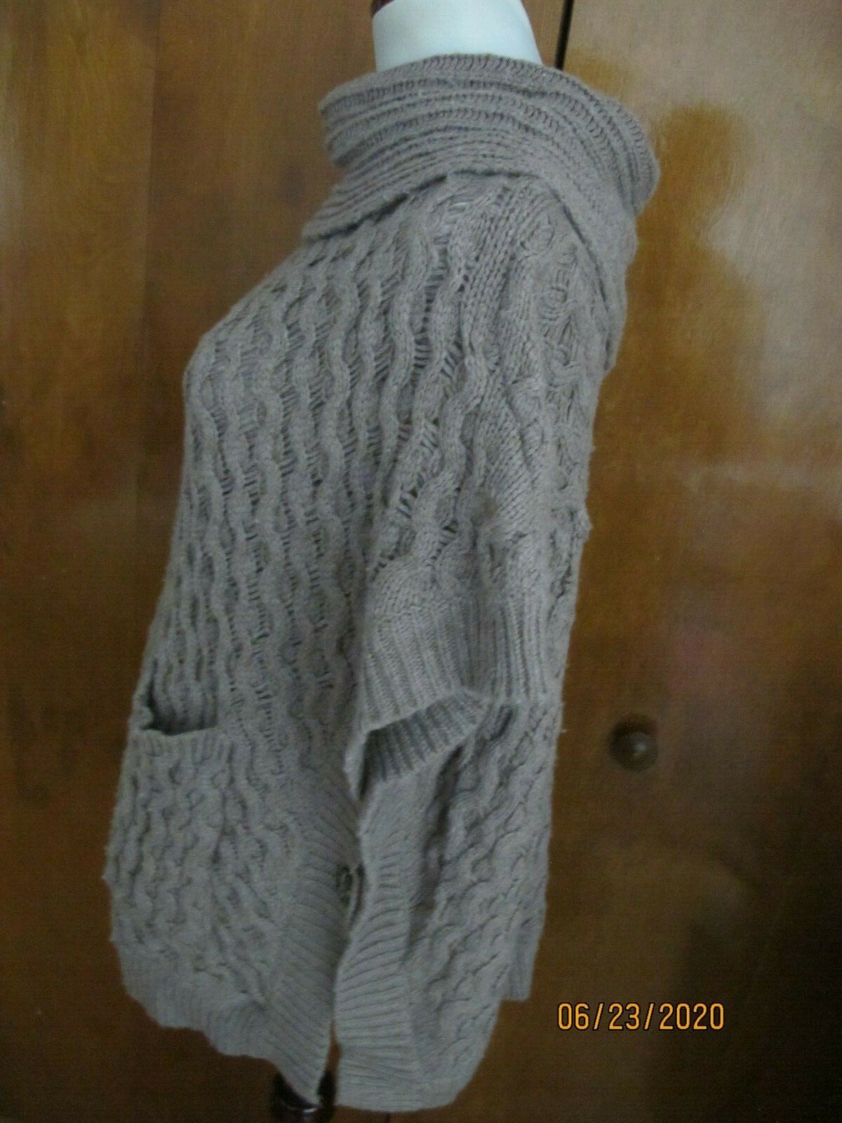 Anthropologie Angel of the North Women’s Taupe Cowl Neck Sweater Size M/L