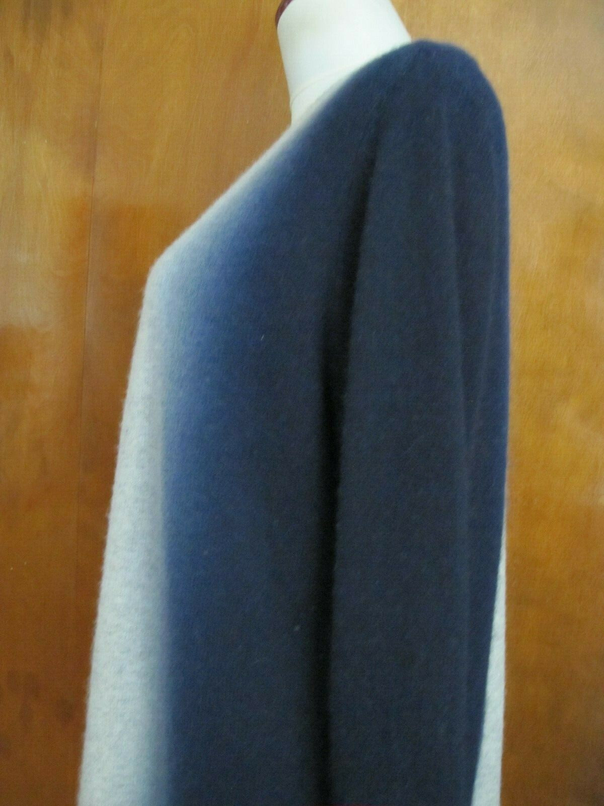 Bloomingdale's Womens Gray Navy Cashmere Open Front Detailed Cardigan XLarge 
