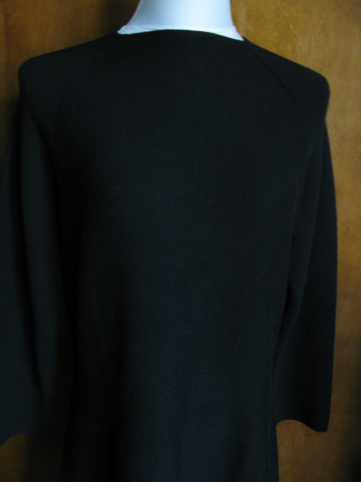 Armani Exchange Women's Black 3/4 Sleeves Merino Wool Dress