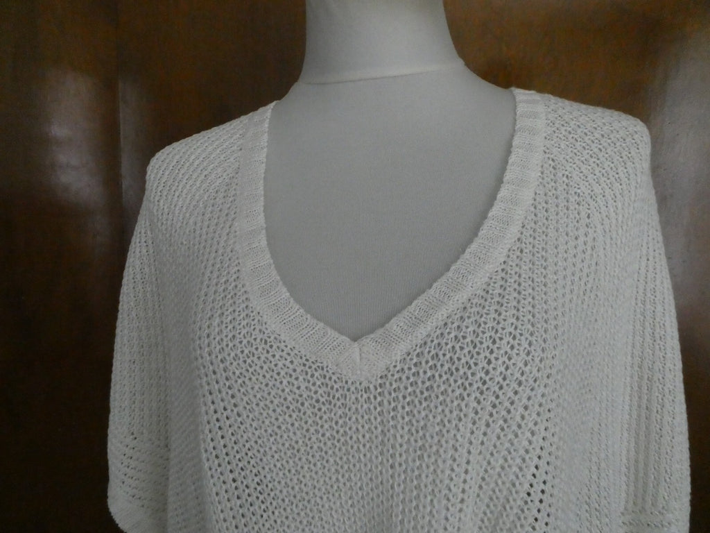 Polo Ralph Lauren Women's crochet linen white stylish dolman sleeve sweater XL