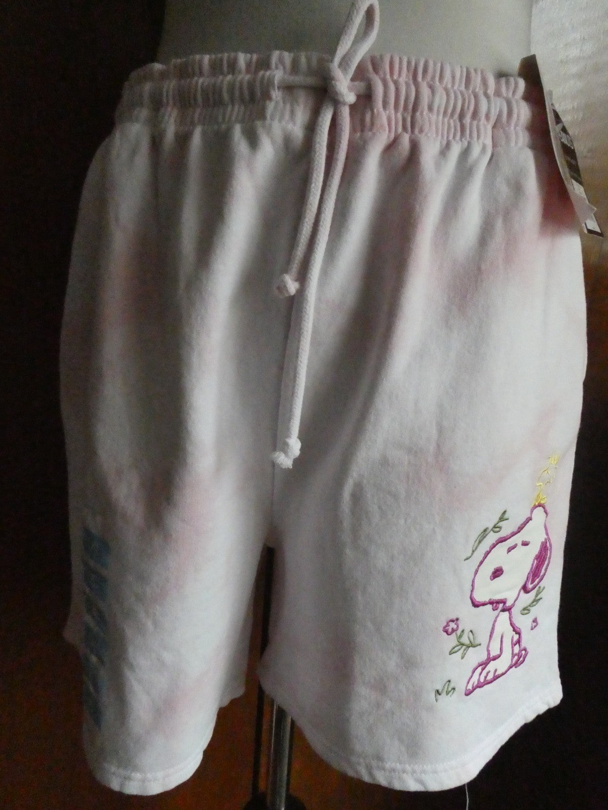 Peanuts Snoopy Tie Dye Shorts Women XL Pink NWT Drawstring Lounge Freeze NY