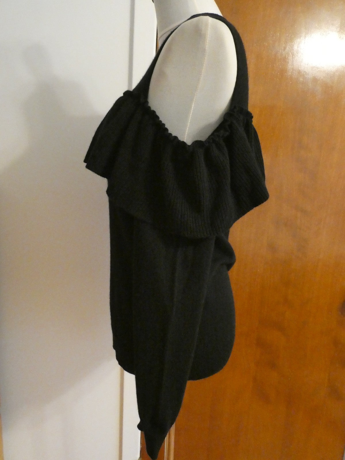 Aqua Cashmere Cold-Shoulder Ruffle Sweater from Bloomingdale's Retail Value $198