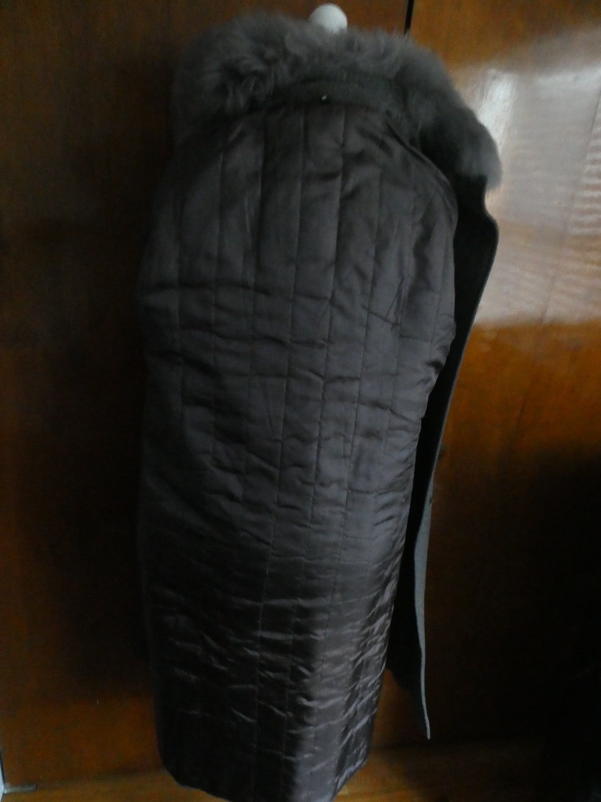 Berghaus Wool Coat with Lama Fur Trim Women Long Coat Sz 46 (US Sz 10) England