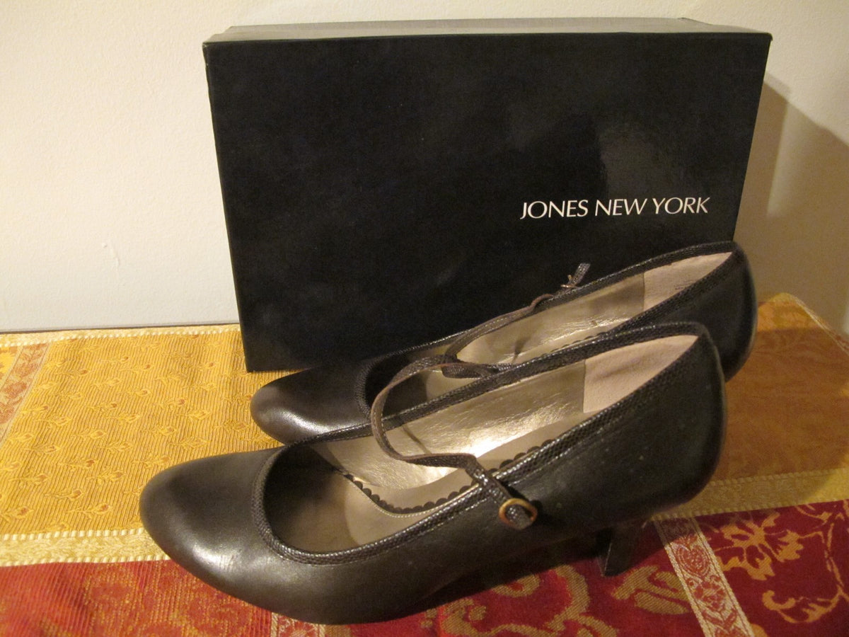 Jones New York Women’s Brown Leather Ankle Strap Shoes Size 7.5