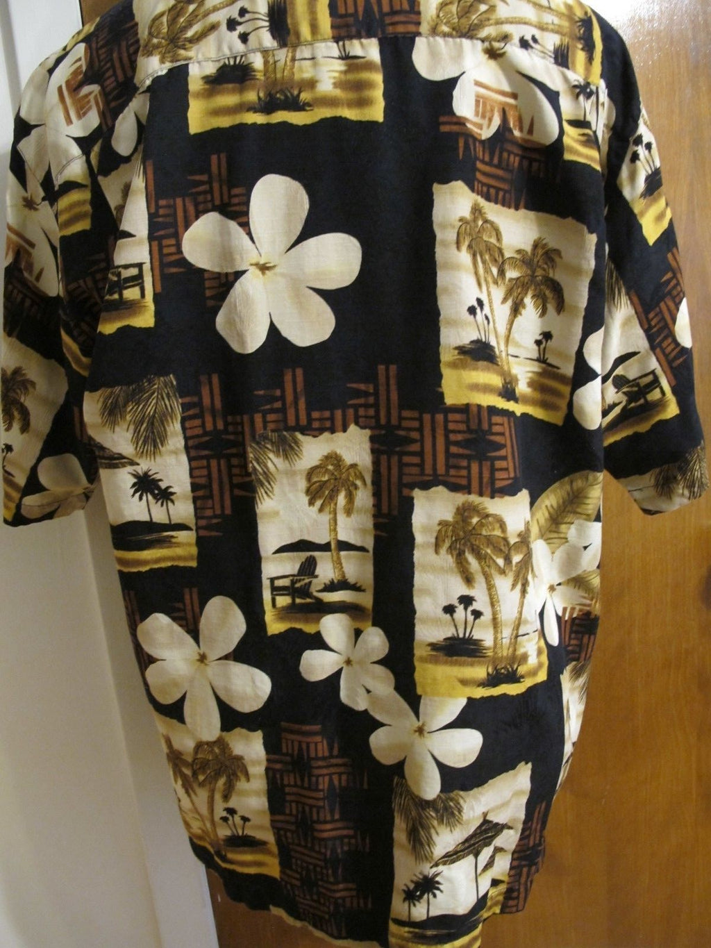 Tommy Bahama Men's Silk Multi Color Black Brown Summer Shirt Size Large 