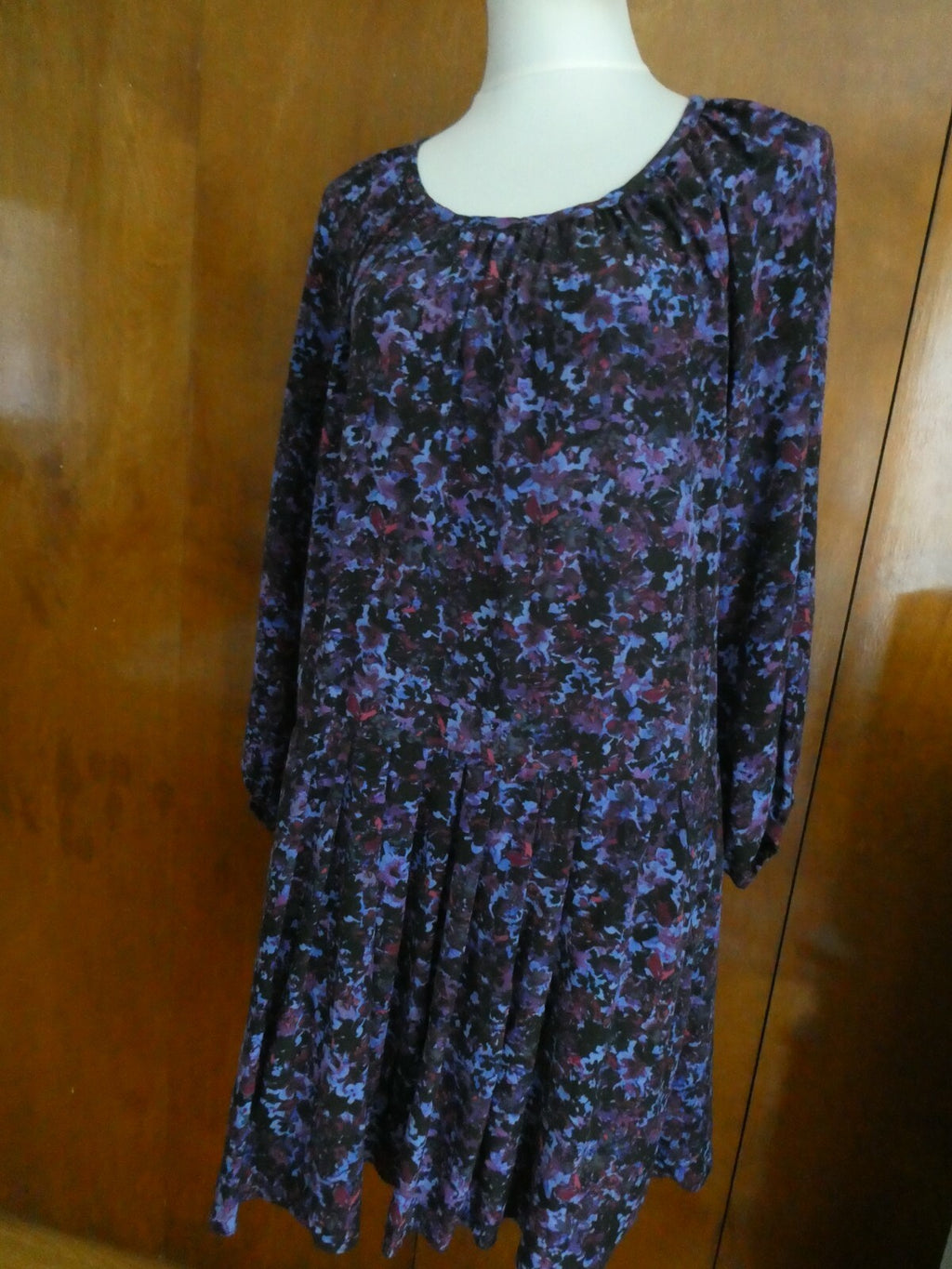 Rebecca Taylor multi-color lined detailed pleated 100% silk dress size 10