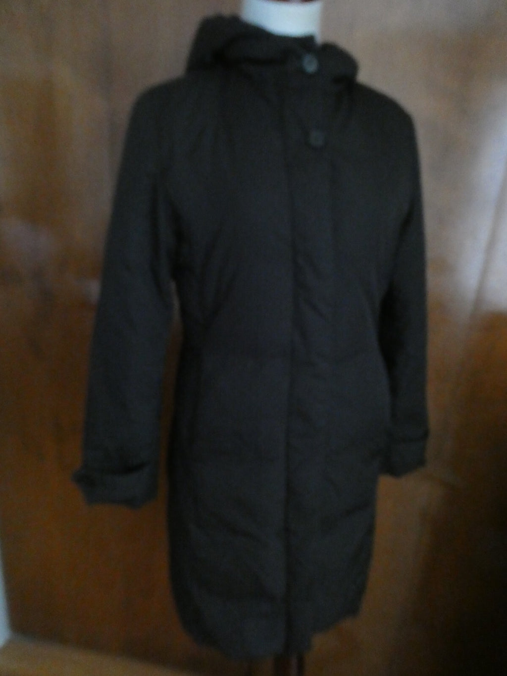 Cole Haan Women's Black Hooded Down Feather Winter Coat Size Small