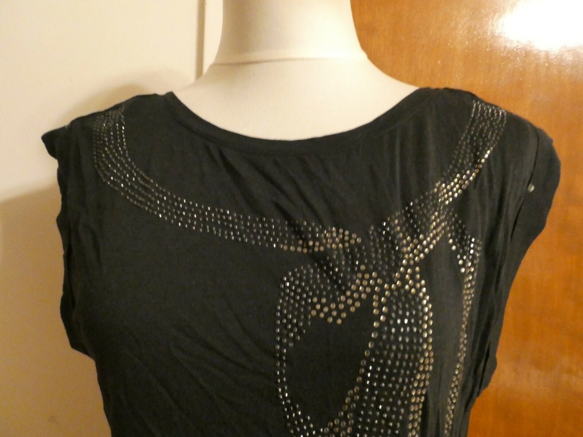 Juicy Couture Women's Black Detailed Top Large 