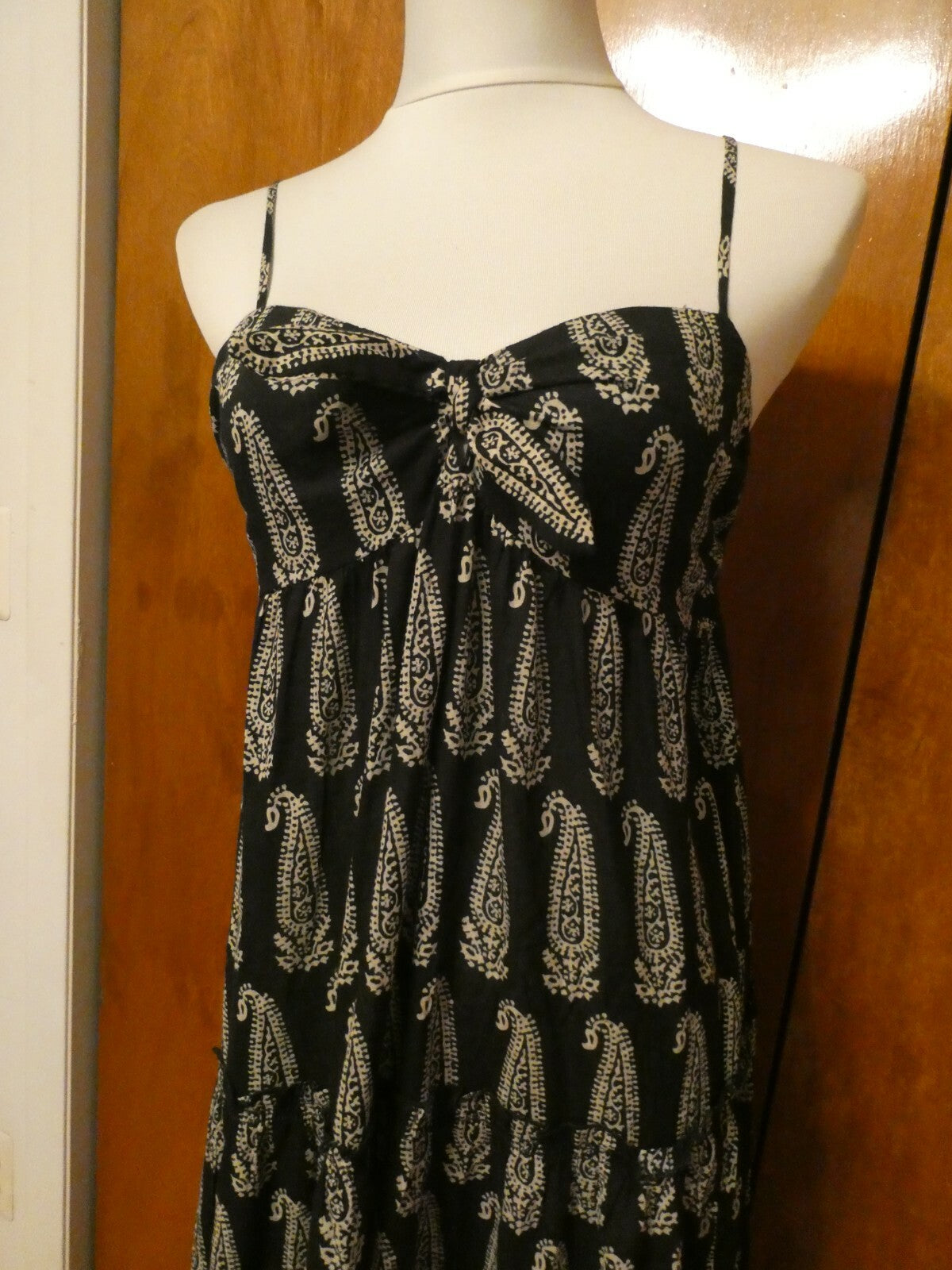 Denim & Supply women's black combo maxi cotton dress New