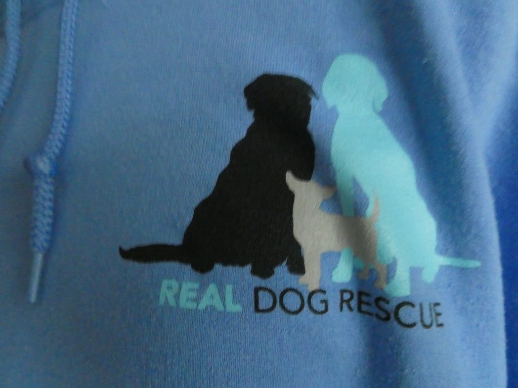 Gildan Heavy Blend 2XL Real Dog Rescue Blue Pullover Hoodie Sweatshirt Unisex
