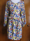 QMack women's soft viscose mufti color blue yellow dress Large 