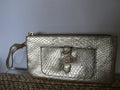 Sharif Since 1827 Gold Makeup Bag Wrist Strap