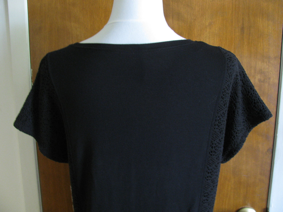 Kensie women’s black detailed crocheted insert dress Large