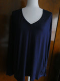 Gap women's navy long sleeves 100% rayon top size Large