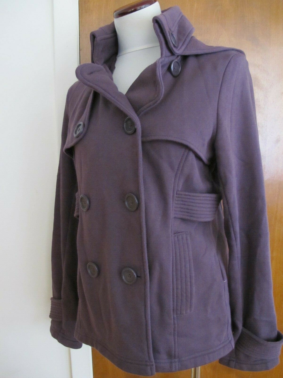 Hydraulic  women's eggplant cotton blends hooded blazer  