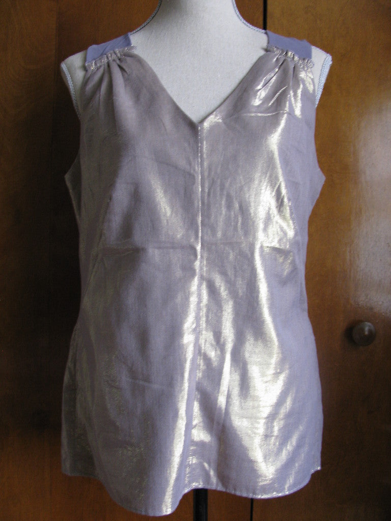 Gap Women's Purple  Cotton Shimmer Sleeveless Fancy Top Size Medium 
