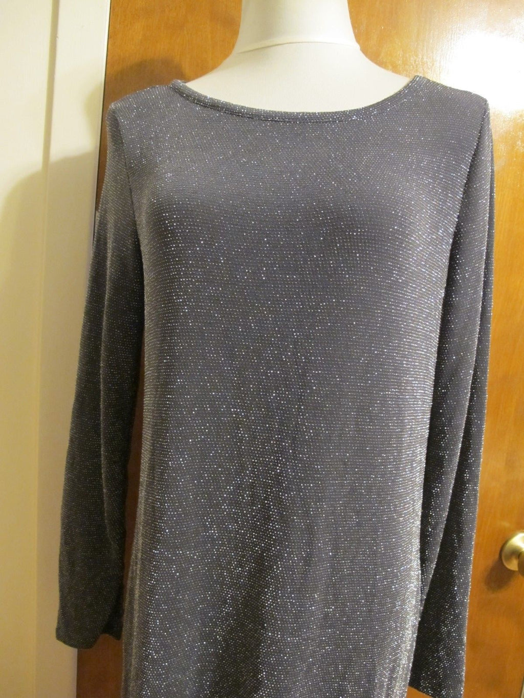 Michael Kors women’s gray boat neck jersey evening dress size Large New