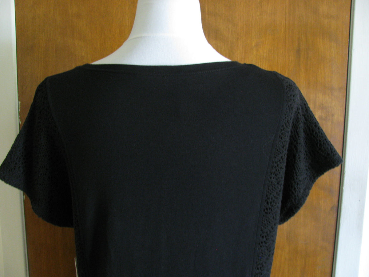 Kensie women’s black detailed crocheted insert dress Large