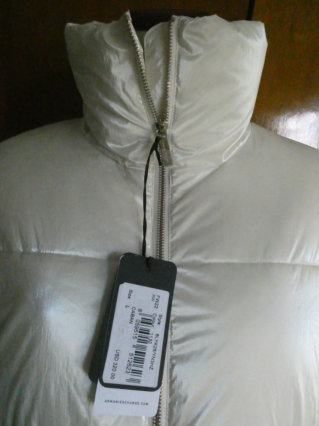 Armani Exchange Women's White Winter Caban Coat Large SKU#6LYK25-YN3HZ-1130