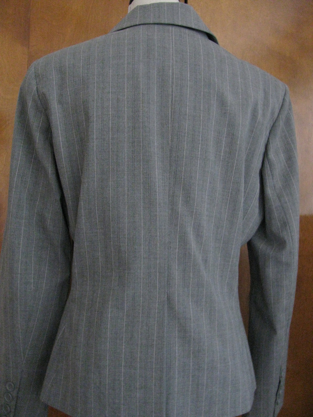 New York&Co Women's Stretch Gray Striped Blazer Size 12 New