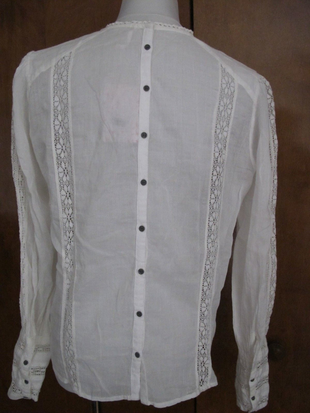 Free People women's ivory cotton crocheted top size Medium 