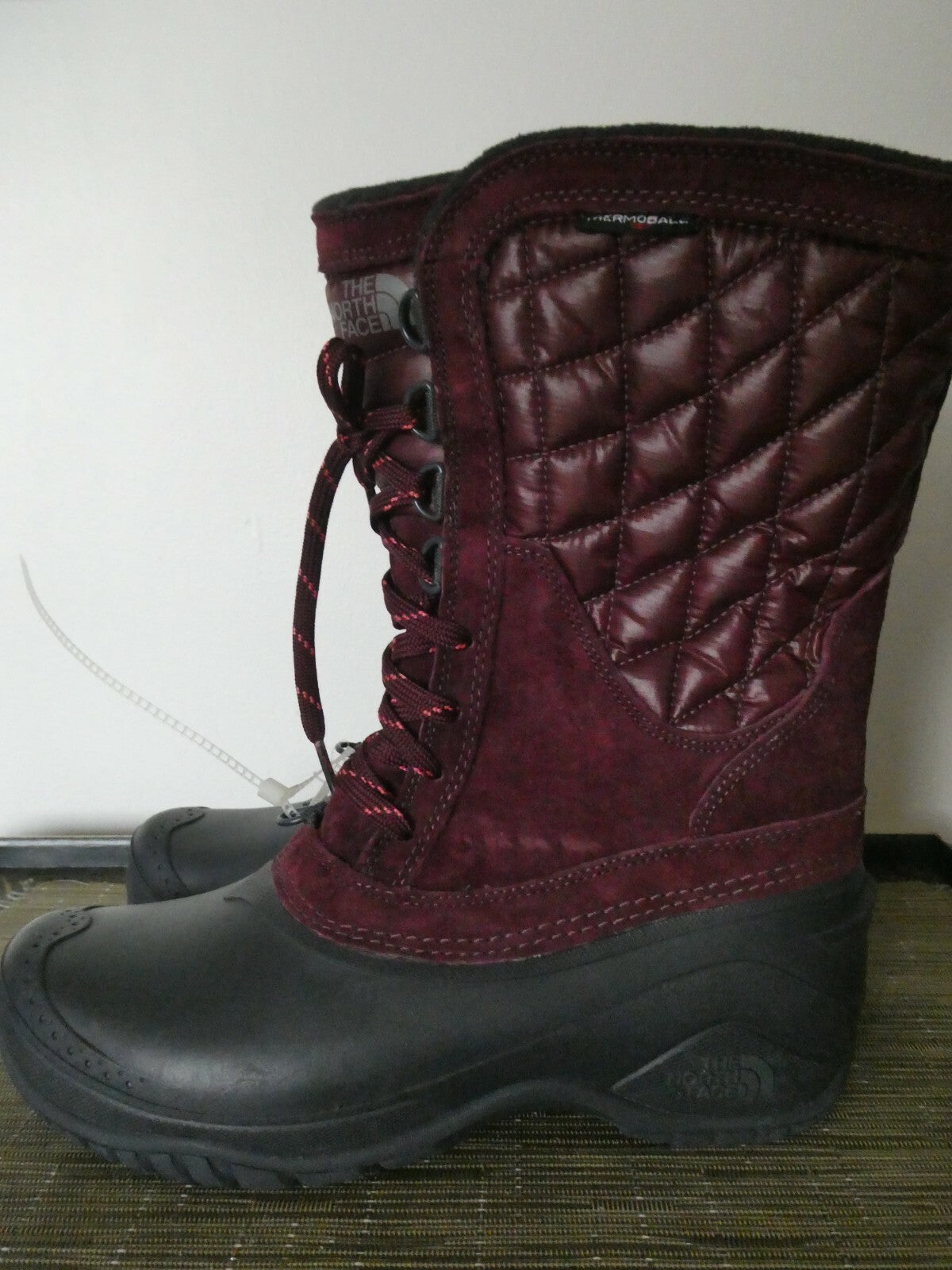 The North Face authentically burgundy waterproof lace-up boots size 7