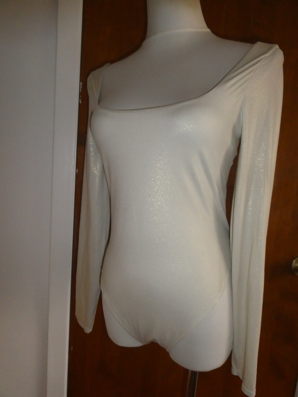 Lululemon Bodysuit Wundermost Nulu Long Sleeve Gray Soft with Subtle Shine Large