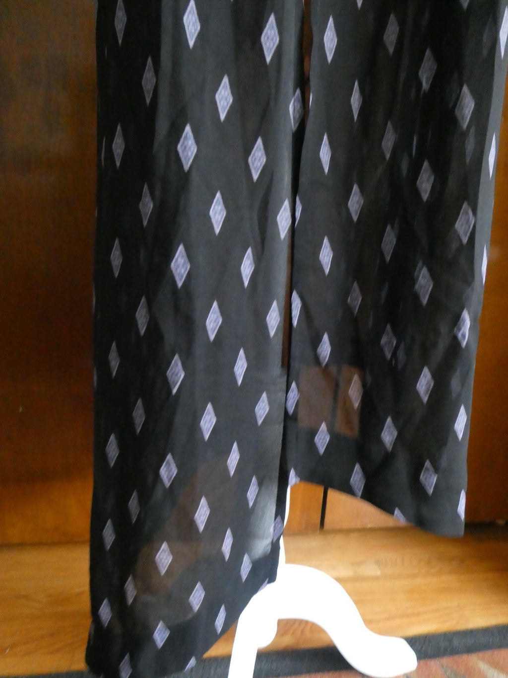 Free People women's black combo sleeveless snap-on full length sheer dress Large
