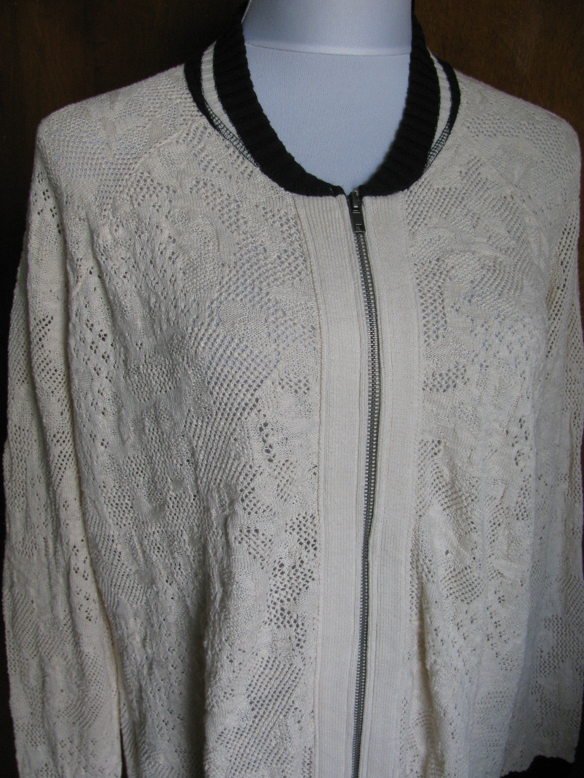 Free People Women's Ivory Comb Linen Cotton Cardigan New