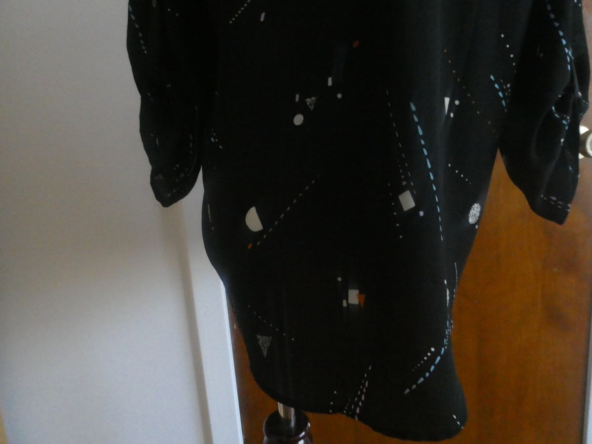Lush women's black multicolor 3/4 sleeves top size Medium