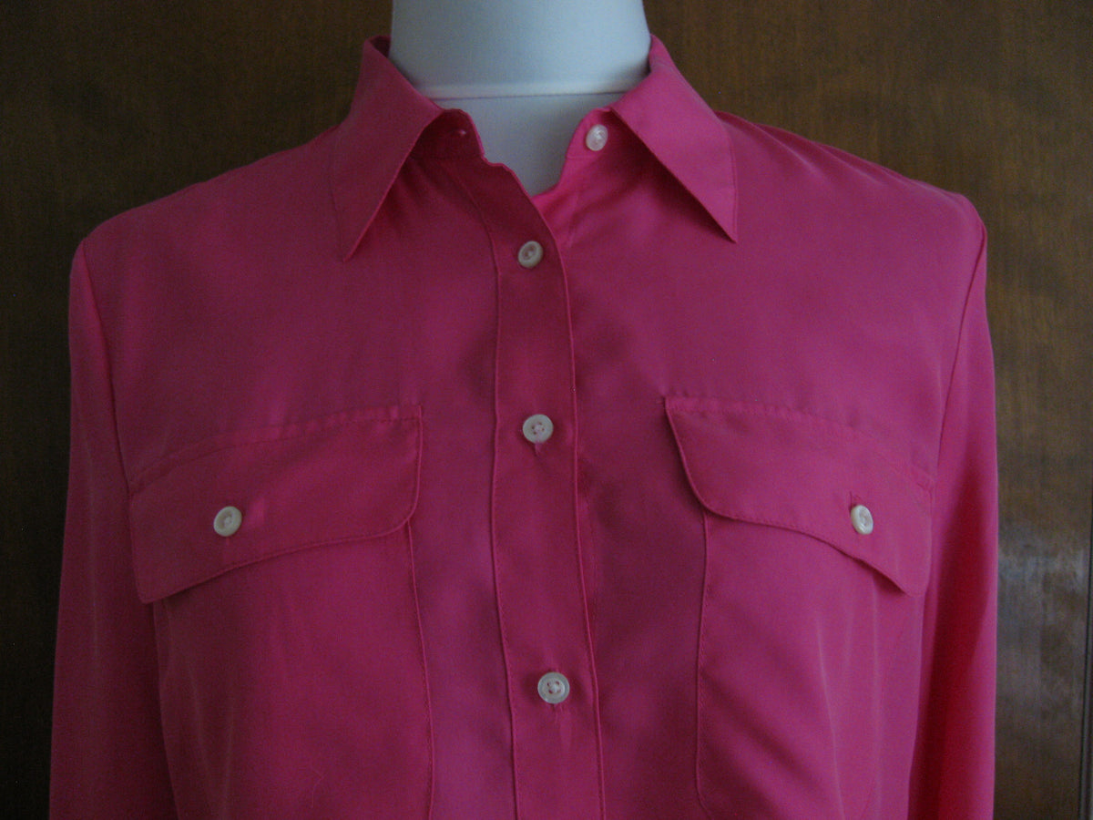 Ralph Lauren  women's cerise pink silk top medium 
