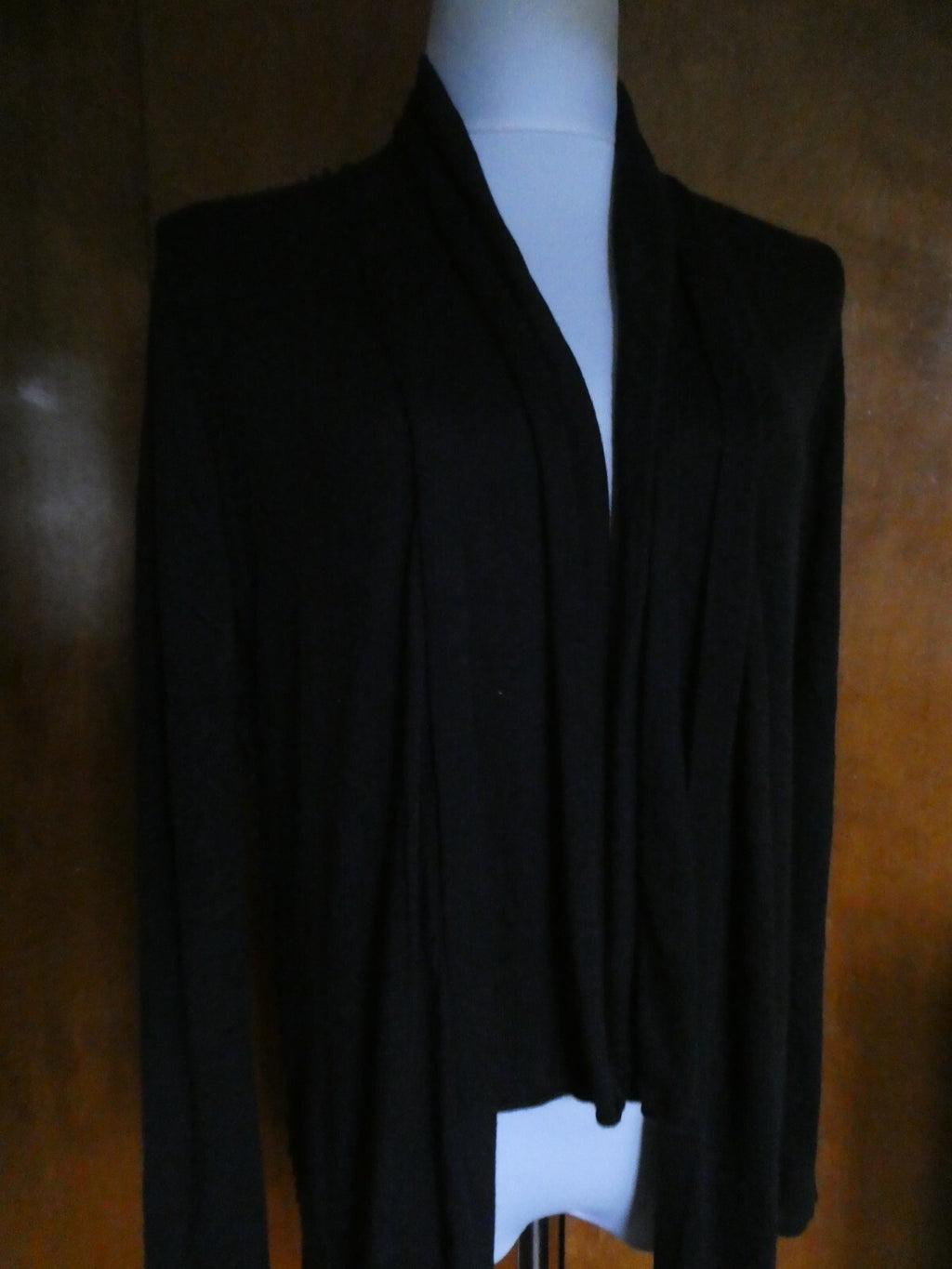 Catherine's Women Black Sheer Open Front Cardigan Long Sleeves Medium